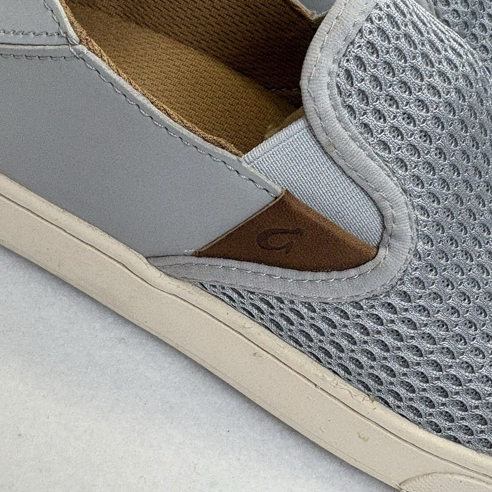 Olukai Pehuea Women's Slip On Mesh Sneaker Gray Size 8.5 Travel‎ Beach Comfort - Picture 5 of 9